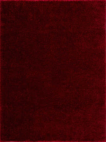 Close-up of the plush Heavenly Solid Red Rug, featuring a soft, shag texture and rich, deep red color. Design-Rectangle