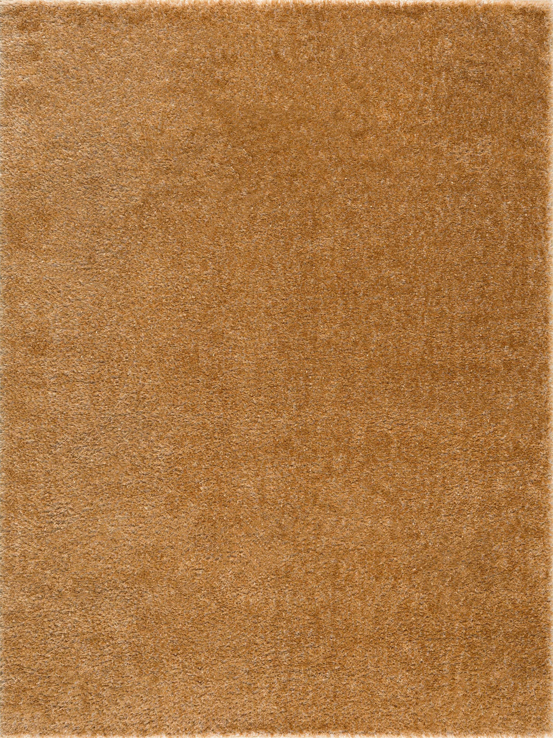 Close-up of a Heavenly Solid Mustard Plush Rug, showing the soft, shag texture and warm, golden mustard color. Design-Rectangle