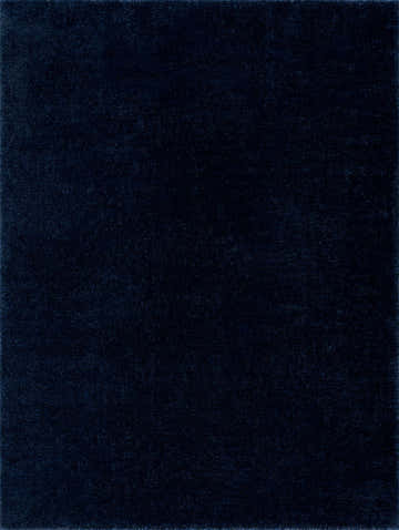 Close-up of the Navero Dark Blue rug, showcasing its subtle wavy texture and minimalist design in deep navy polyester. Design-Rectangle-58