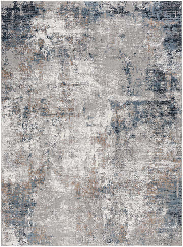 Abstract Dolan Area Rug with charcoal, eggplant, ivory, gray, brown, mustard, natural, smoke, and teal colors. Design-Rectangle-5373