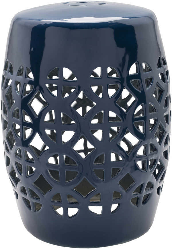 Navy Blue Ceramic Outdoor Stool