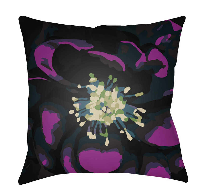Salunayan Purple Floral Burst Outdoor Throw Pillow