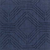 Close-up of the dark blue Sarona Area Rug, a hand-loomed wool rug with a contemporary geometric pattern. Swatch