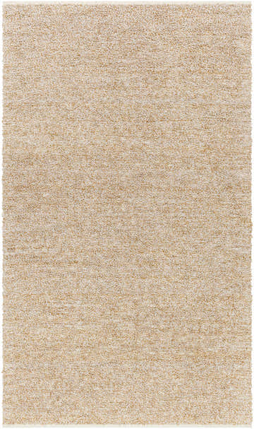 Close-up of the hand woven Kamil Beige Solid Area Rug, featuring lambswool and light brown tones and a soft, textured pile. Design-Rectangle-576