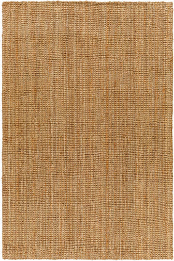 Close-up of the hand woven Calla Jute Tan Area Rug. Features a textured, natural fiber design in shades of tan, straw, and light beige. Design-Rectangle-576