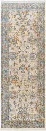 Close-up of the Luma Area Rug showcasing its faded driftwood, lambswool, and multi-brown traditional floral design. Design-Runner-2108