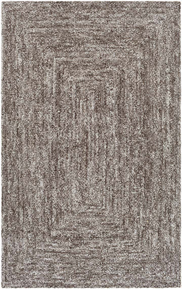 Close-up of the hand woven Kenyi Gray Area Rug featuring a textured, concentric square pattern. Design-Rectangle-576