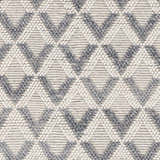 Close-up of the Maik Area Rug showing a gray and off-white geometric diamond pattern and hand-woven texture. Swatch