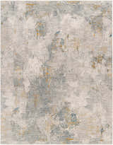 Close-up of the Haydn Rock Pattern Rug. Contemporary style with gray, light gray, and nutmeg colors. Machine woven texture. Design-Rectangle-710103