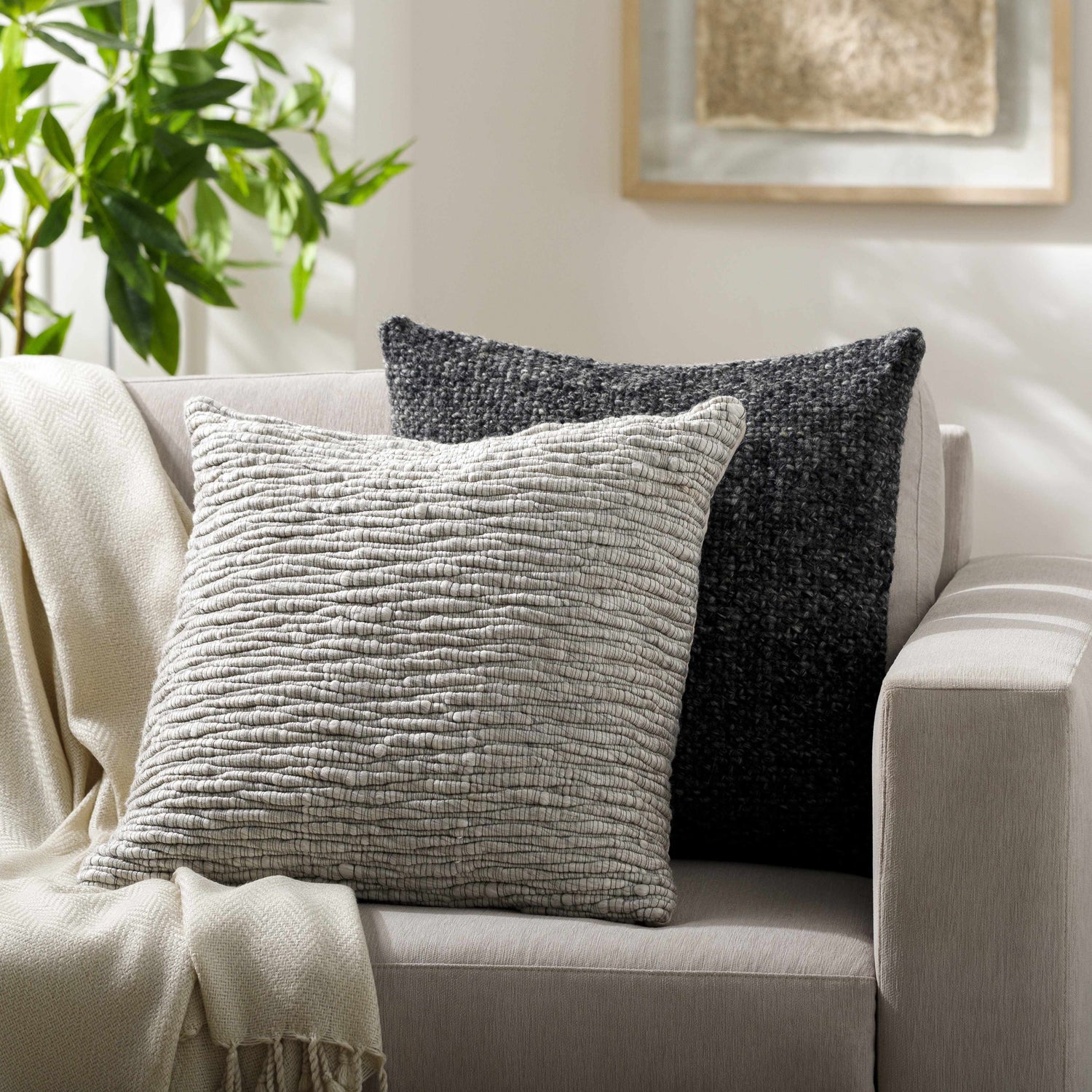 Pokii Black Throw Pillow - Clearance