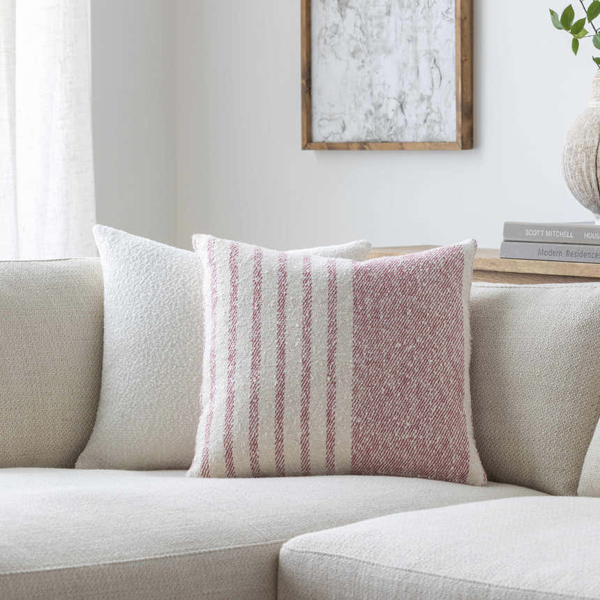 Shaun Gray Striped Square Accent Pillow - Clearance