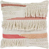 Shoup Beige Pink Textured Throw Pillow - Clearance