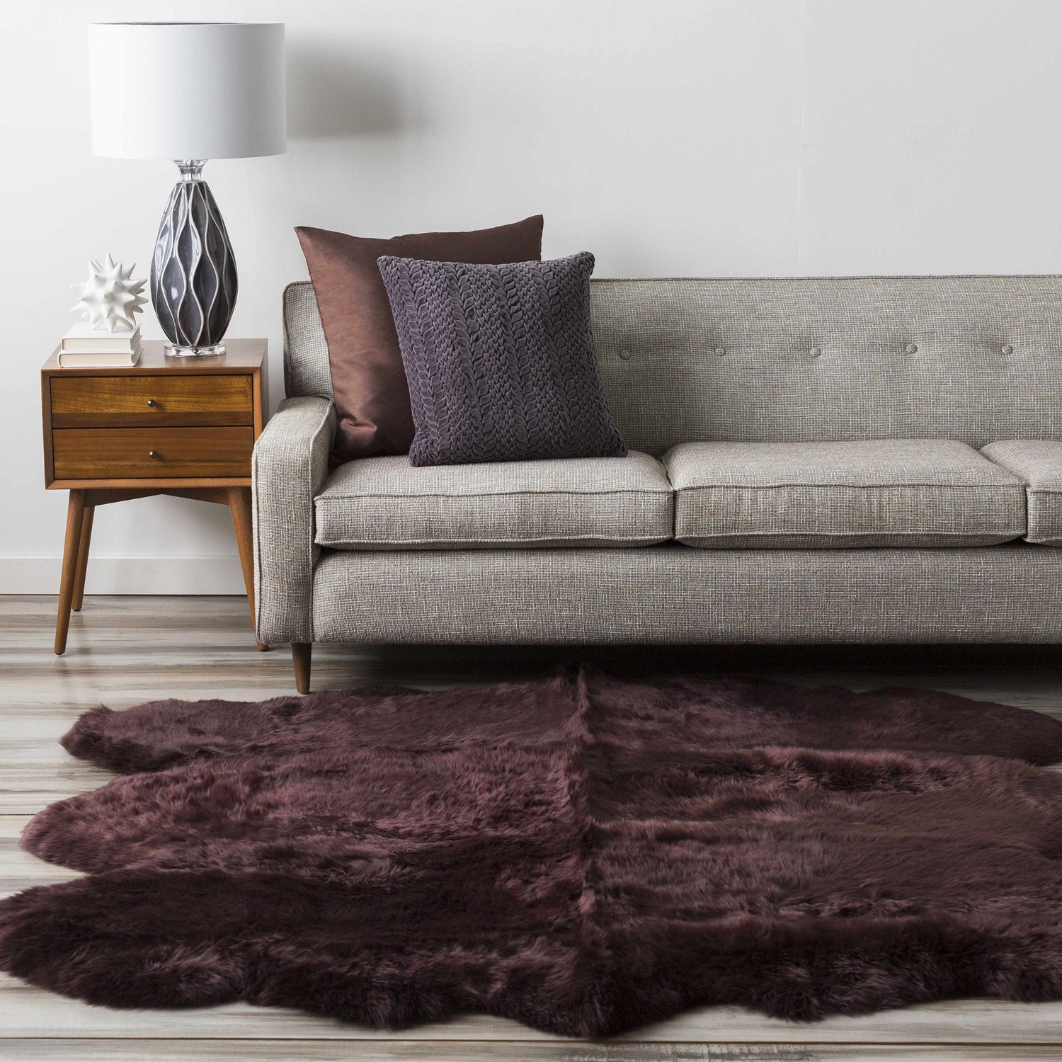 Raco Dark Brown Square Throw Pillow - Clearance