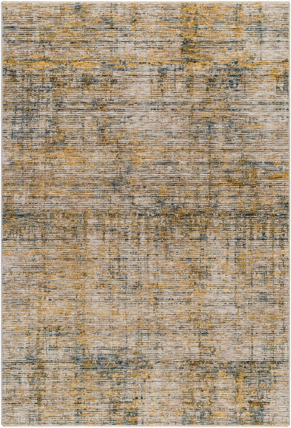 Close-up of the Osma Rich Textured Traditional Rug featuring bone, driftwood, multi brown, taupe, and walnut colors. Design-Rectangle-575