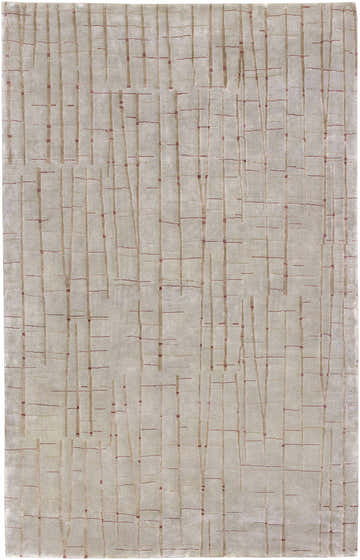 Close-up of the Slatington Area Carpet featuring a beige base with a vertical stripe and red dash pattern. Design-Rectangle-58