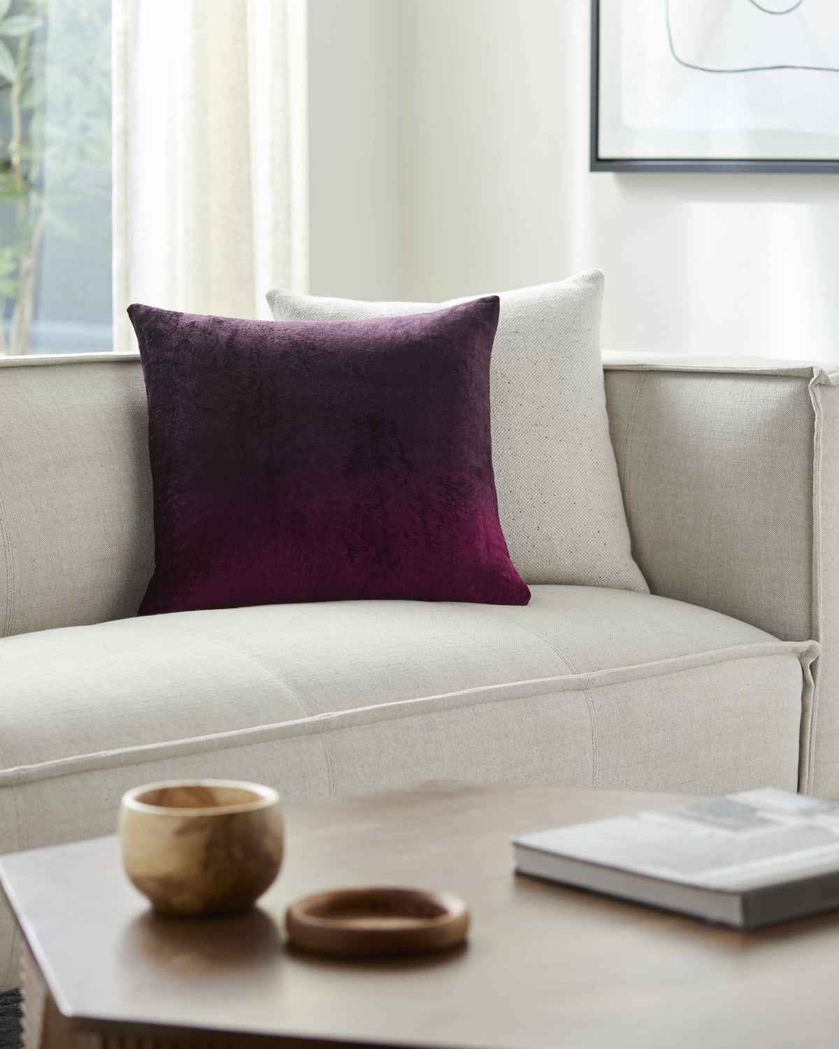 Sachi Dark Plum Throw Pillow - Clearance