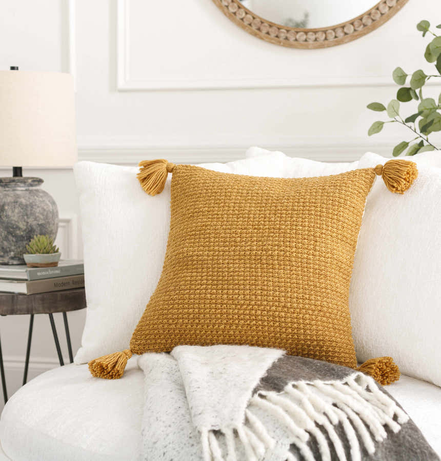 Maeve Yellow Throw Pillow - Clearance