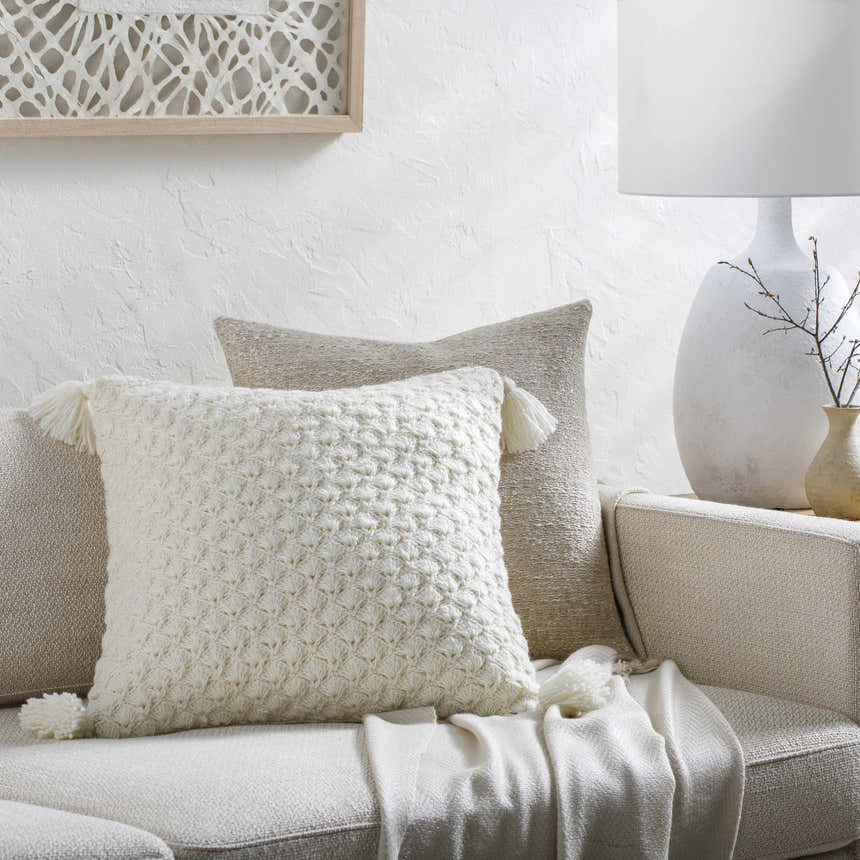 Magan Cream Throw Pillow - Clearance