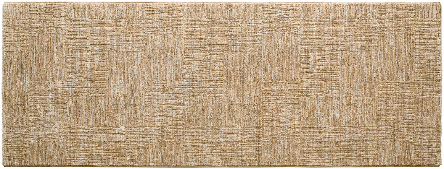 Close-up of the Goren Beige Area Rug, showing a textured, contemporary pattern in khaki and tan hues. Design-Runner-2773
