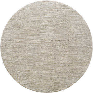 Round Kahua Area Rug in light gray and natural gray. Machine-woven polyester rug with subtle textured design. Design-Round-53