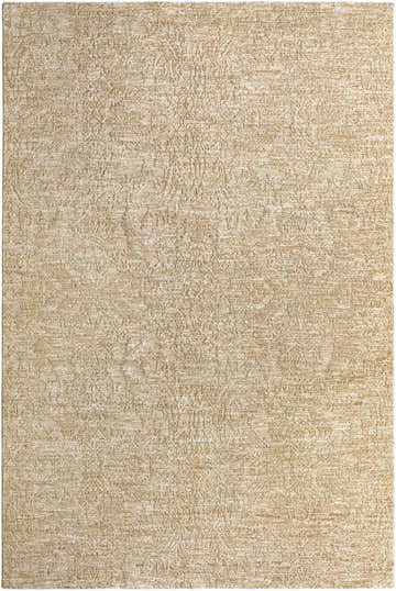 Close-up of Katia Tan Area Rug. Khaki and tan farmhouse style rug with subtle traditional pattern and soft texture. Design-Rectangle-6796