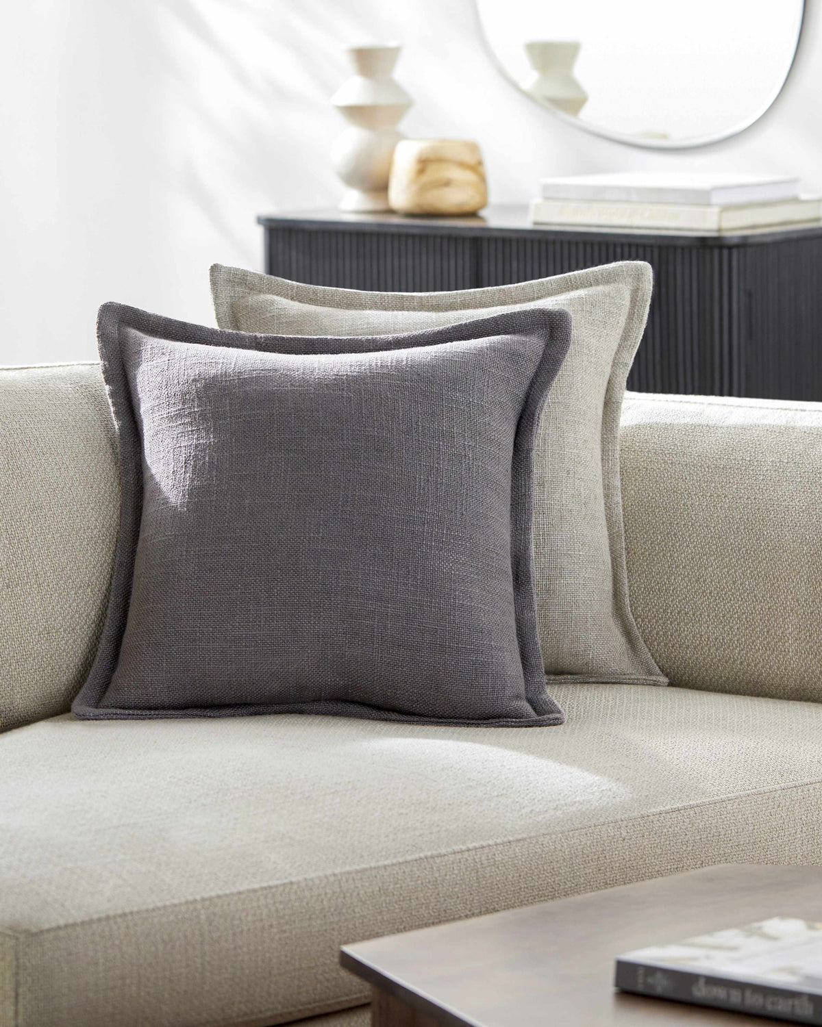 Shada Charcoal Throw Pillow - Clearance