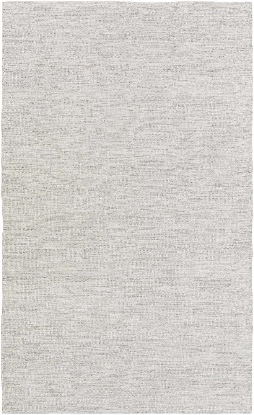 Close-up of the hand woven Spragueville Area Rug. Black and white natural fibers with a subtle texture. Design-Rectangle-576