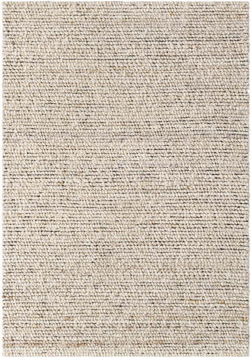 Close-up of the hand woven Olisa Cream Wool Area Rug. Beige and bone colored wool texture. Design-Rectangle-576