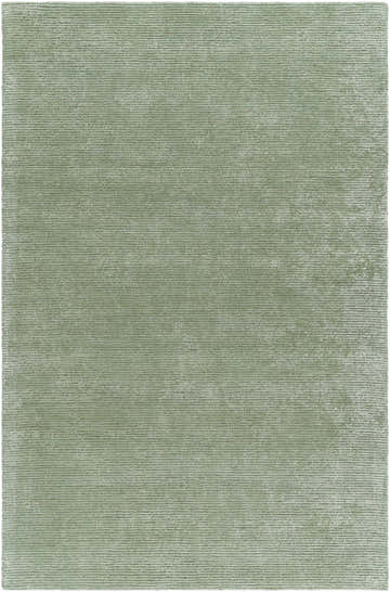 Close-up of the sage green Helio Area Rug, a hand-tufted viscose rug with a subtle, textured design. Design-Rectangle-576