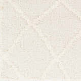 Close-up of the plush, cloud gray Daube Area Rug with subtle geometric shag design and soft texture. Swatch