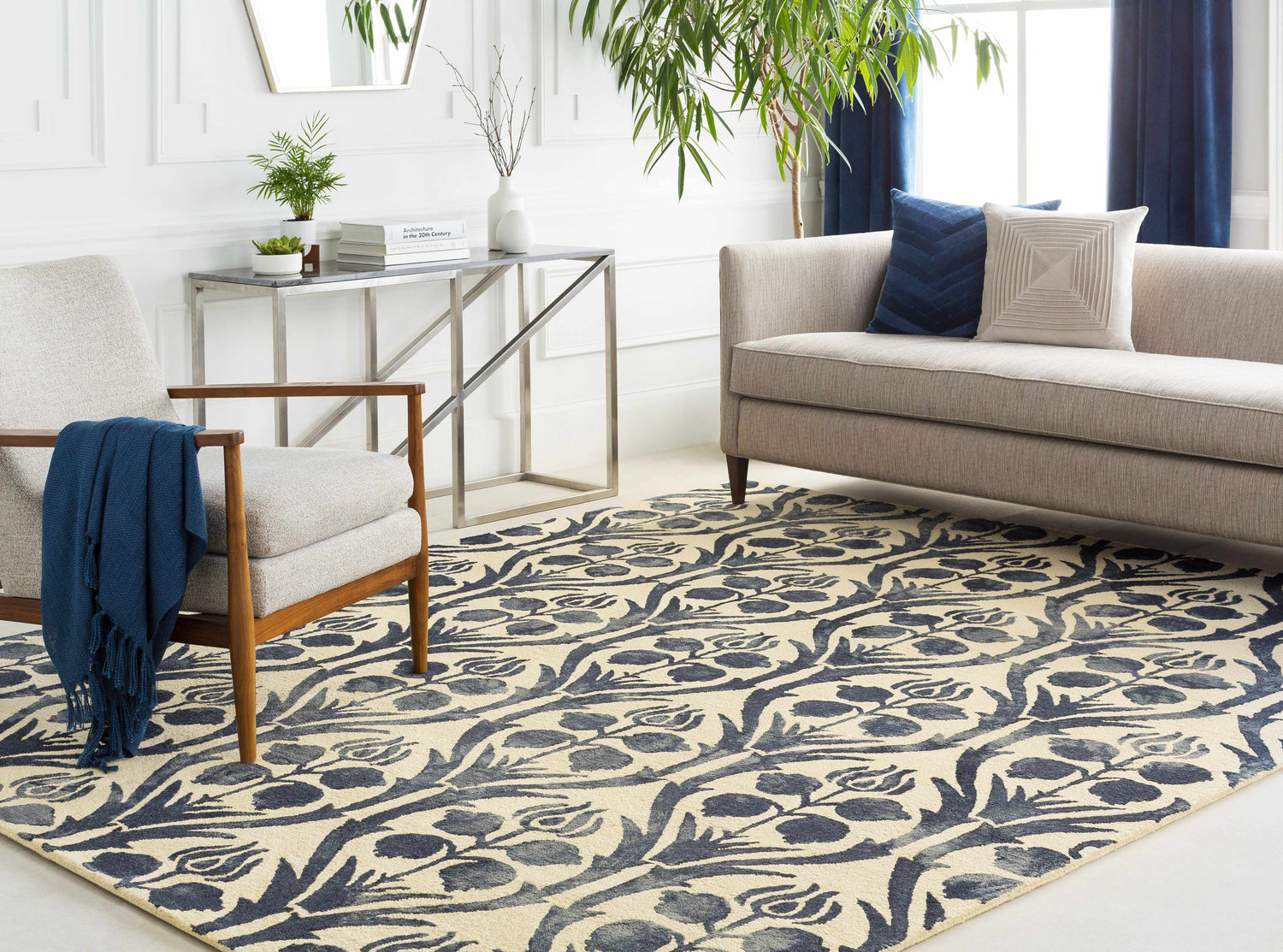 Onyx Navy Square Throw Pillow - Clearance