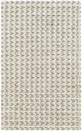 Close-up of a hand-woven Lenci Bone Area Rug. Beige and bone braided wool and cotton create a textured, contemporary design. Design-Rectangle-23
