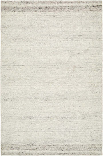 Close-up of the hand-tufted Thady Area Rug. Ash, light silver, and pearl wool rug with subtle, textured design. Design-Rectangle-576