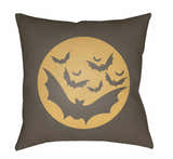 Halloween Bats Brown & Orange Outdoor Pillow