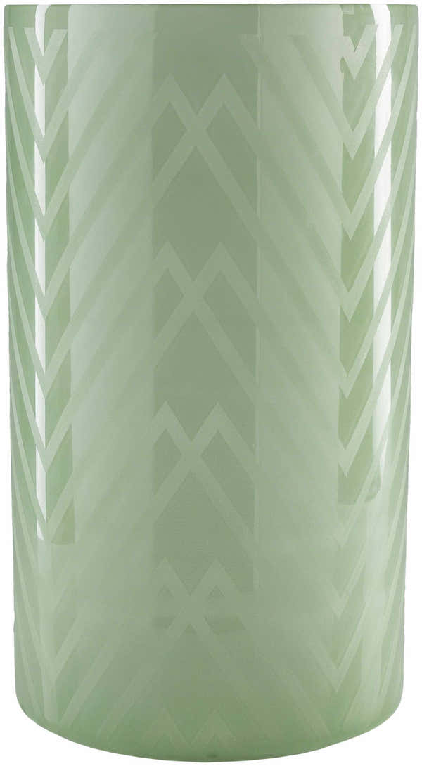 Flynn Green Chevron Glass Decorative Accent - Clearance