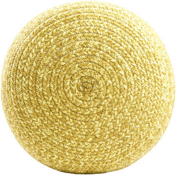 Tonanitla Natural Fiber Yellow Knitted Outdoor Pouf