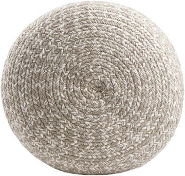 Tonanitla Natural Fiber Light Gray Knitted Outdoor Pouf