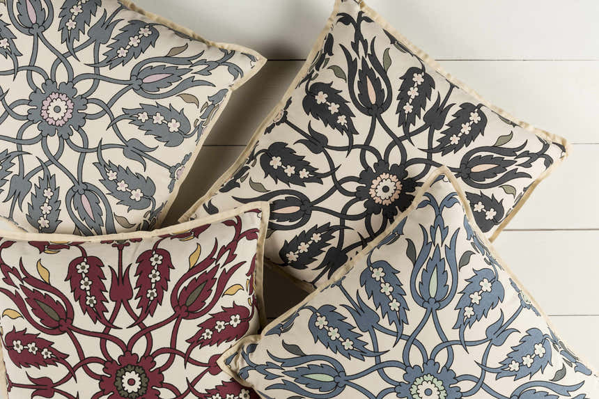 Martelle Blue Floral Throw Pillow - Clearance