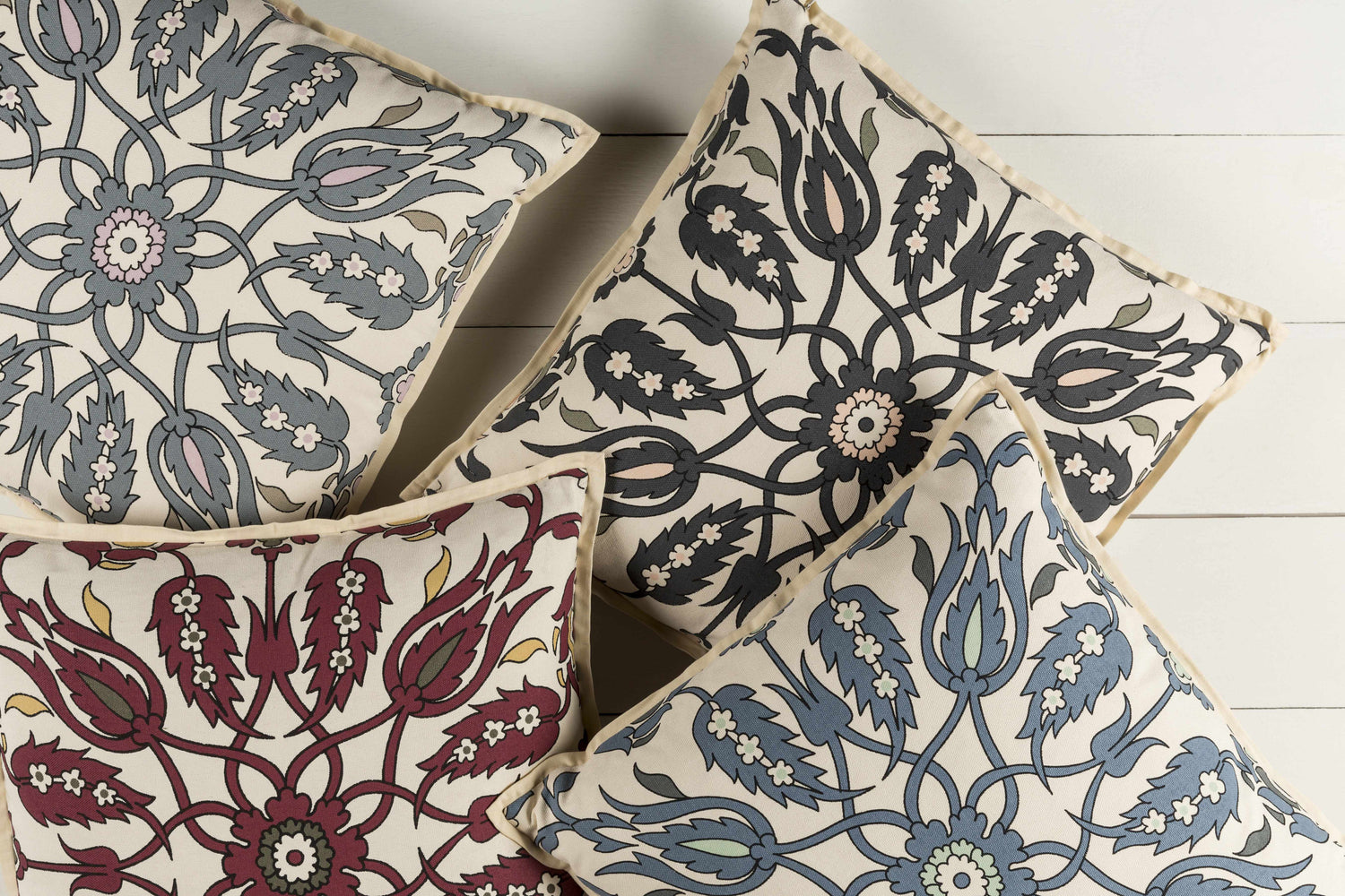 Martelle Blue Floral Throw Pillow - Clearance