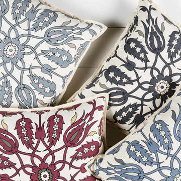 Martelle Blue Floral Throw Pillow - Clearance