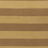 Close-up of the Vieques Area Carpet. Brown and mustard stripes on a hand woven wool rug. Swatch