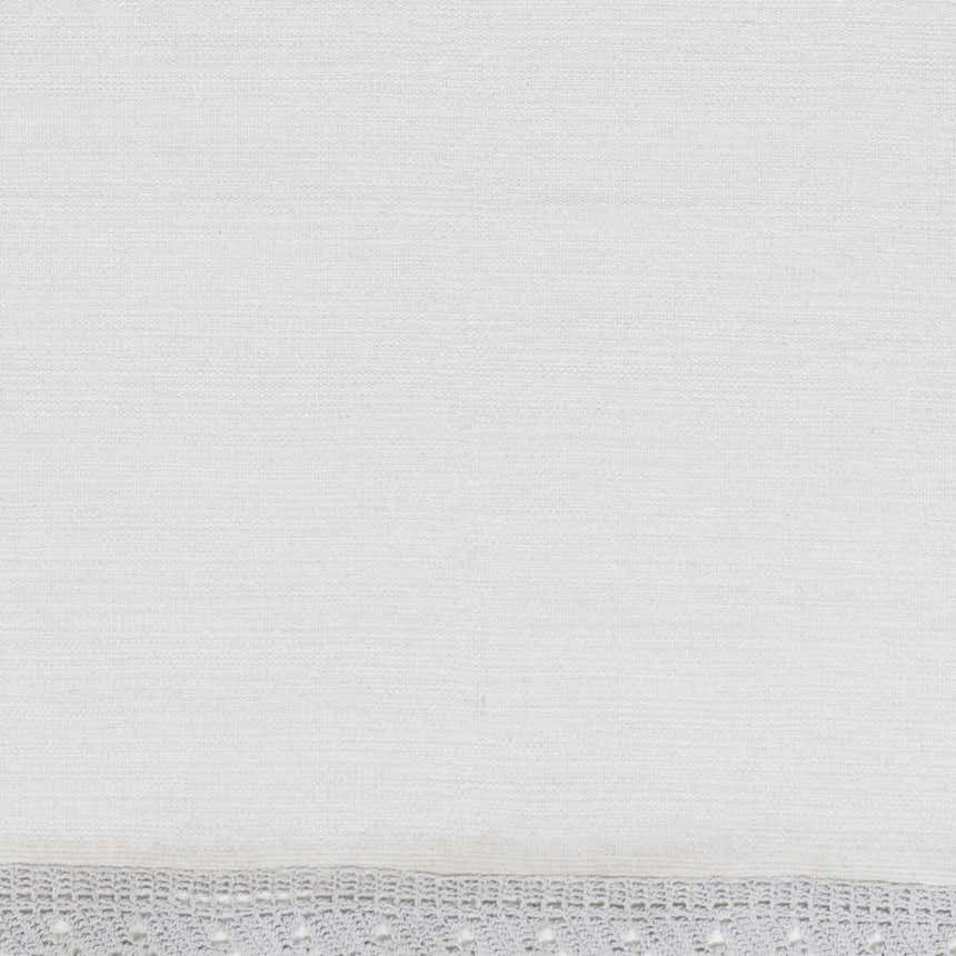Close-up of the hand woven, 100% cotton Grace GRC-7003 area rug showing texture and delicate crochet border. Swatch