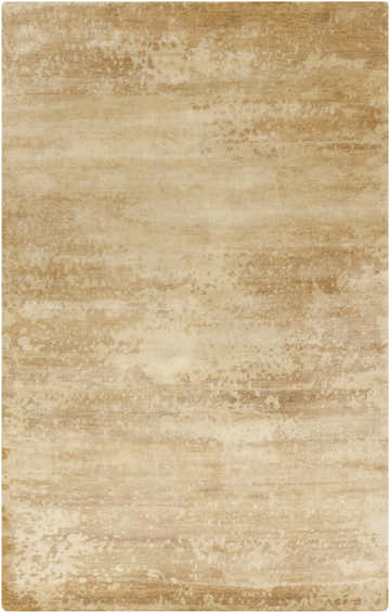 Close-up of the Owensboro Area Rug. Hand-knotted wool rug in beige, mustard, and wheat hues with a contemporary design. Design-Rectangle-58