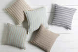 Beckingham Cream Striped Throw Pillow - Clearance