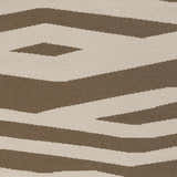 Close-up of the Wolford Area Carpet. Brown geometric pattern on a light beige, hand woven wool rug. Swatch