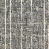 Close-up of the hand woven Yeva Area Rug. Dark gray jute with natural gray stripes create a contemporary plaid pattern. Swatch