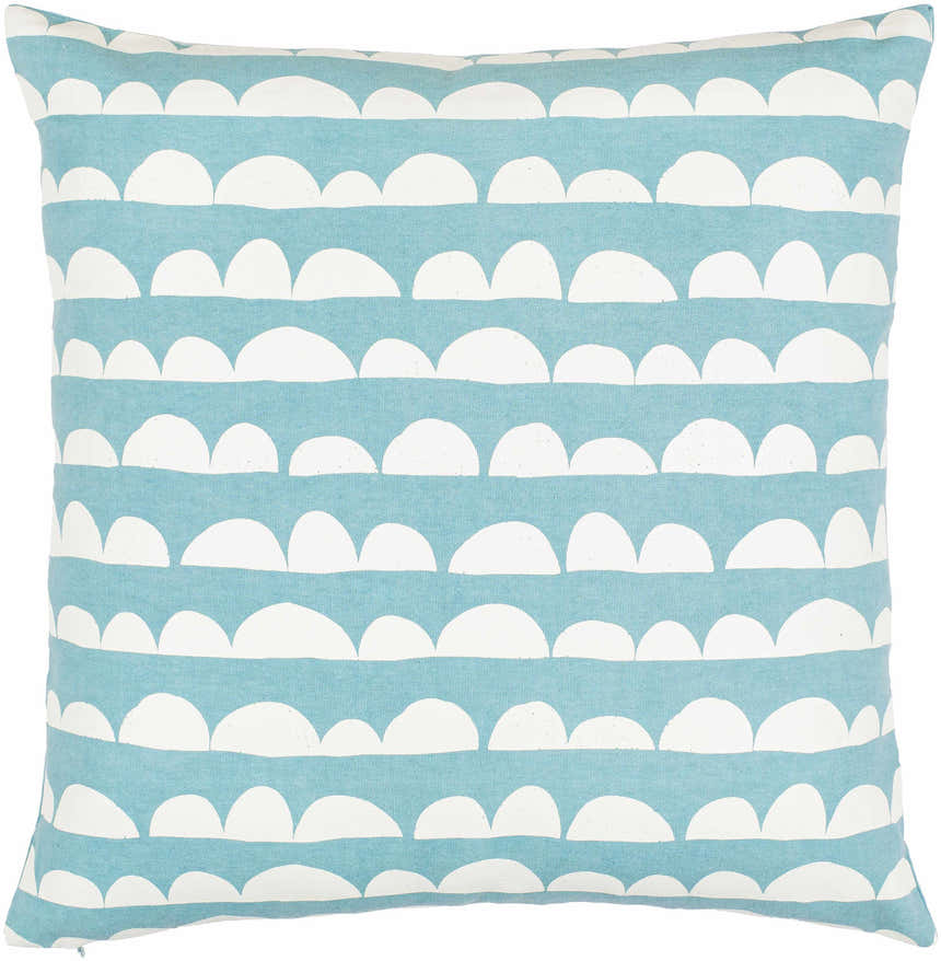 Zastron Sky Blue Waves Throw Pillow - Clearance
