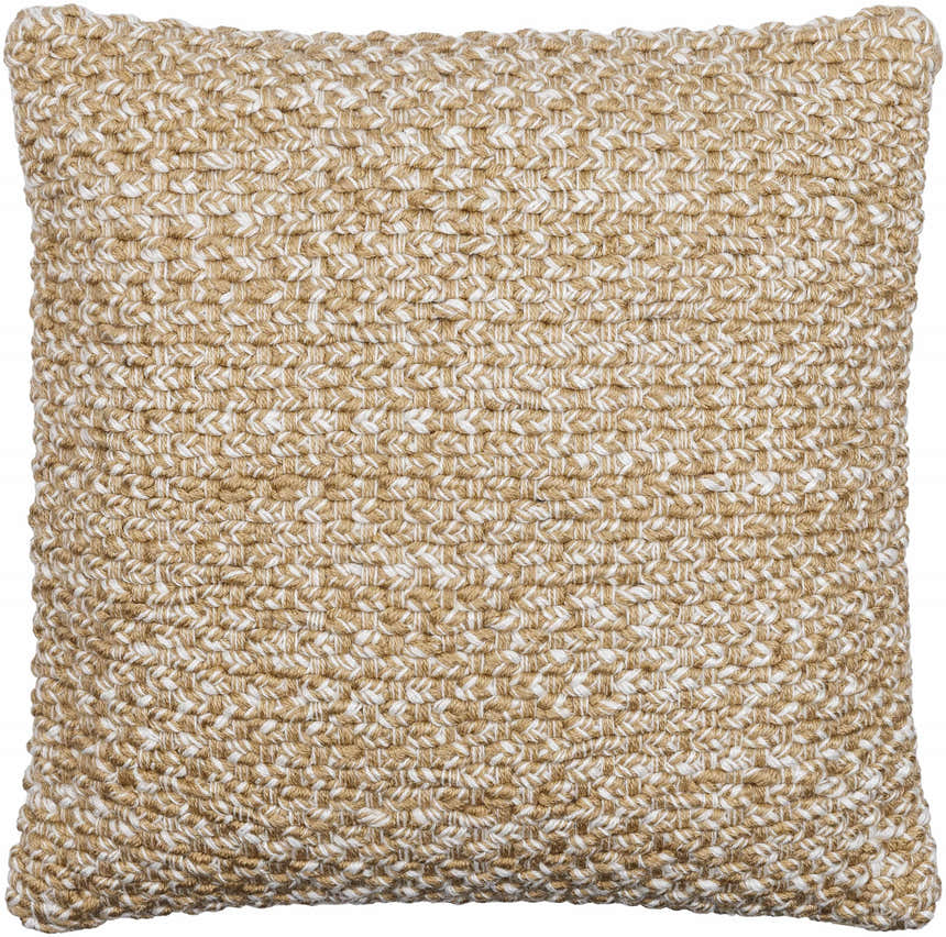 Delin Beige Quilted Texture Cottage Polyester Accent Pillow - Clearance